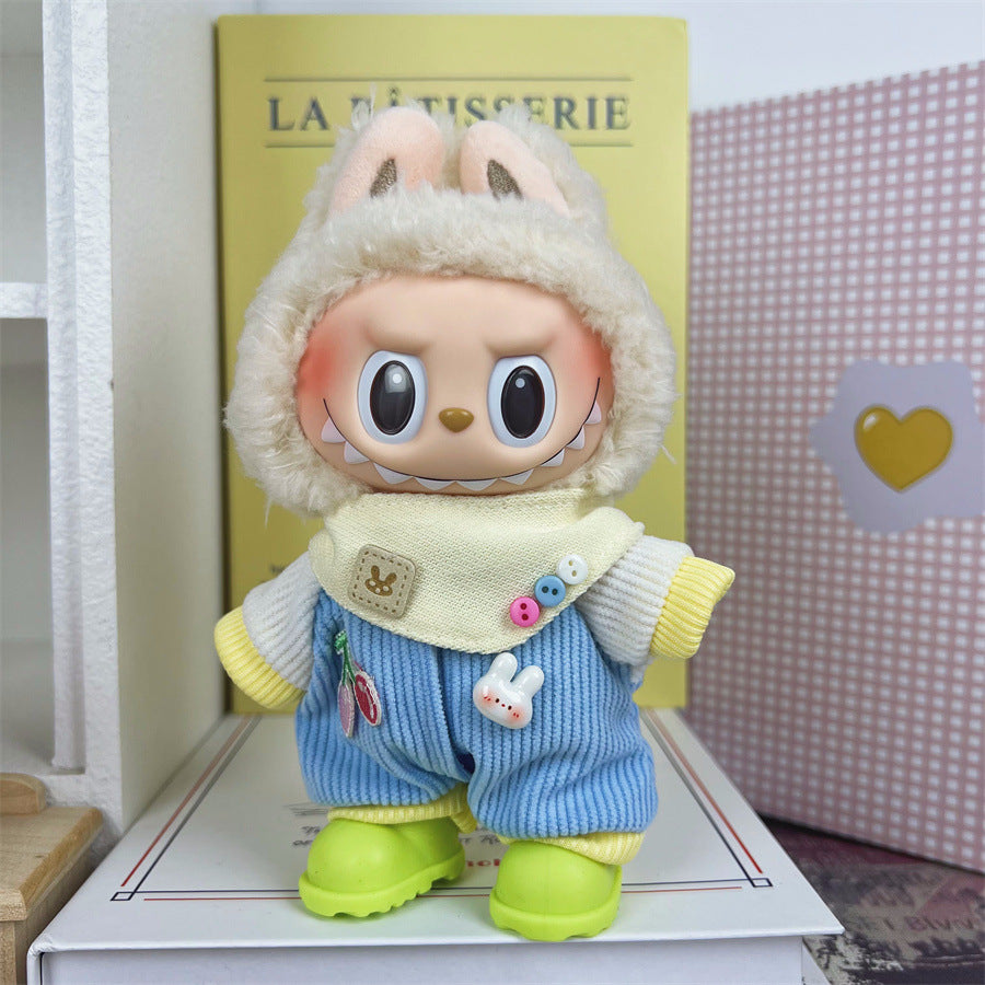 17cm blind box labubu clothes set circle smiley face clothes labubu pendant clothes cute doll clothes