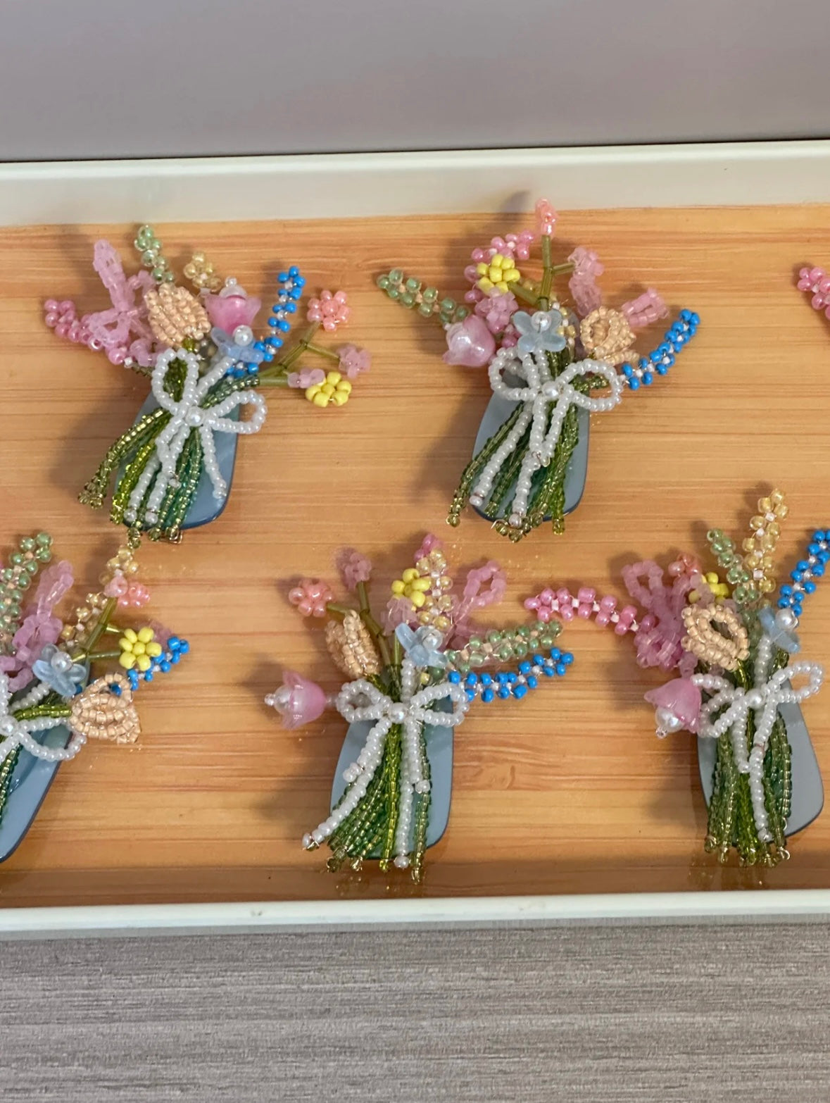 Beaded Bouquet Hair Clip – Handcrafted Floral Bang & Side Barrette